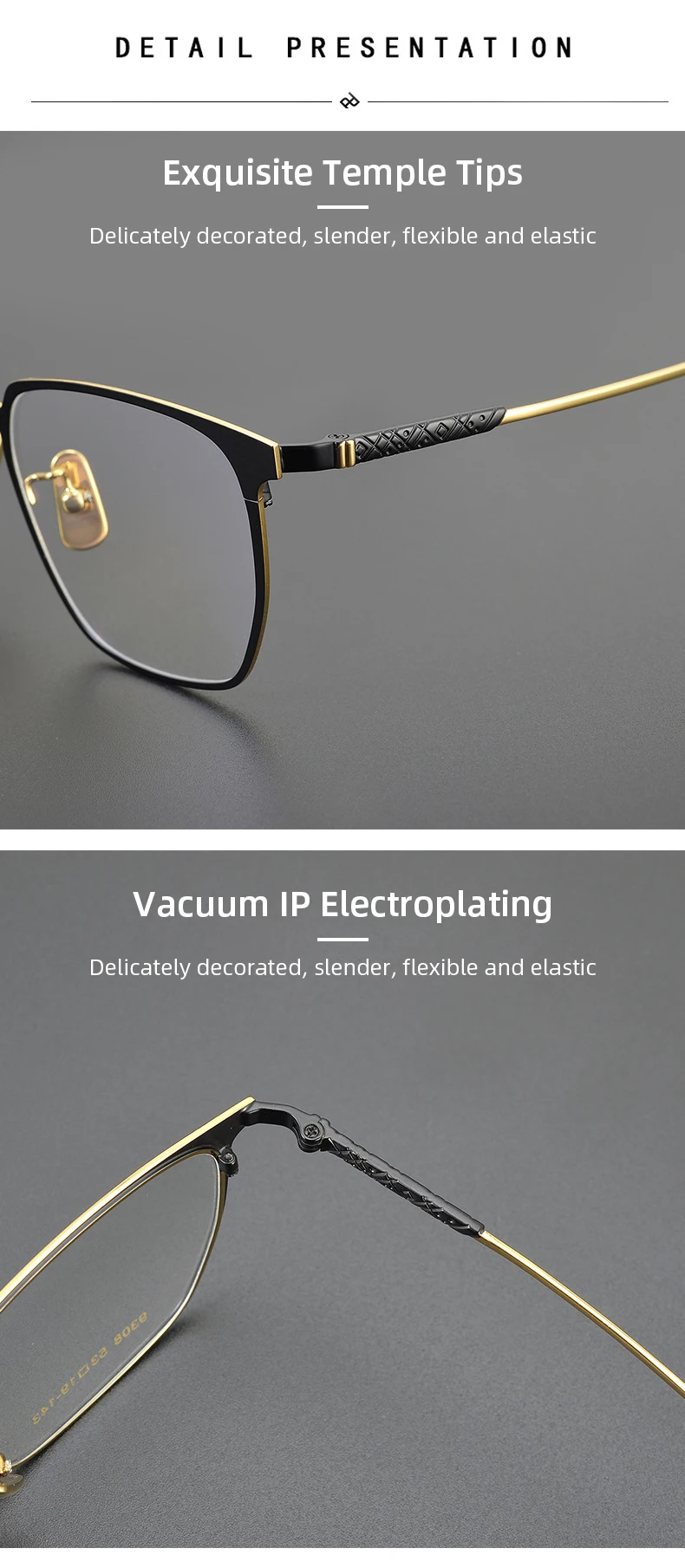 Titanium Reading Glasses - Ultralight Square Frame With Photochromic Lenses