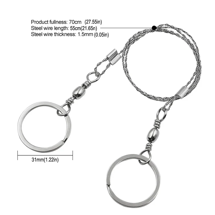 Description Picture 2 of itemStainless Steel Wire Saw Cutting Rope Chain Equipment For Emergency Travel Camping Hiking Outdoor Survive Tool