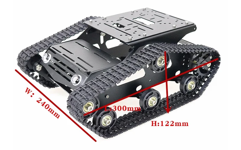 Multi-Color YP100 DIY Chassis Tank Car Kit With Rubber Bearing Wheels 