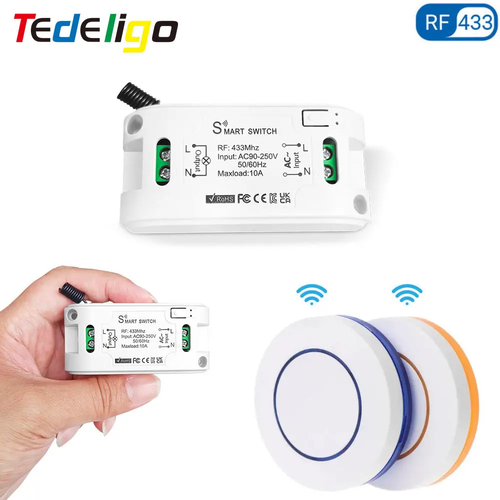 AC 220 V 2 CH RF Interruttore di telecomando senza fili motore tubolare Otturatore/cuccia/porta