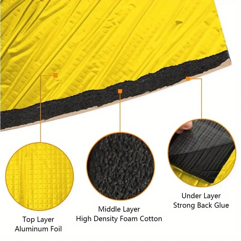 1PCS Car Soundproofing Deadening Mat Heat Sound Insulation Cotton Firewall Auto Hood Door Deadener 200x50cm 50mm Foam
