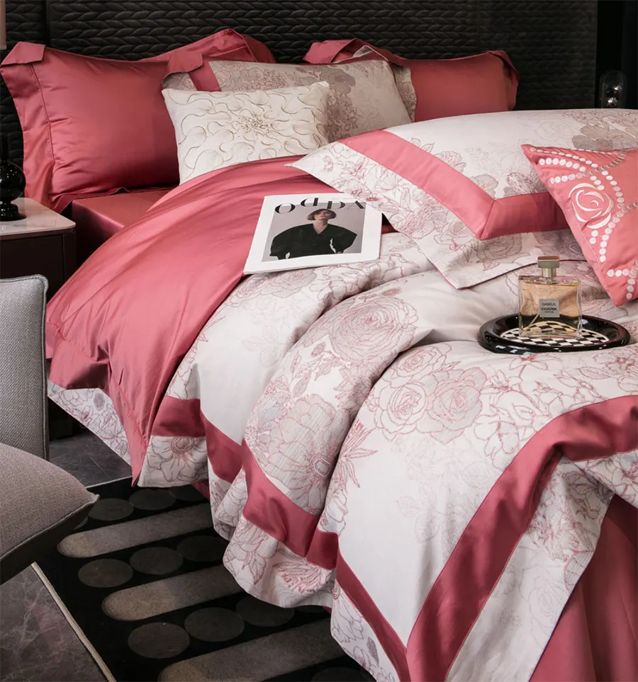 

Trend pastoral flower bedding set,full queen king elegant rustic jacquard cotton home textile bed sheet pillow case quilt cover