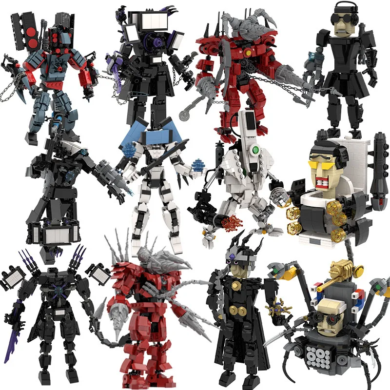 Skibidi унитаз Титан ТВ человек громкоговоритель ужас игра босс Камара строительный блок мультфильм кукла Модель Дети День рождения Хэллоуин подарок