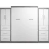 Nebula Queen Murphy Bed with 2 Wardrobes (115W) in Bark Gray, Sleeping Arrangement and Closet Organizers for Multipurpose 4