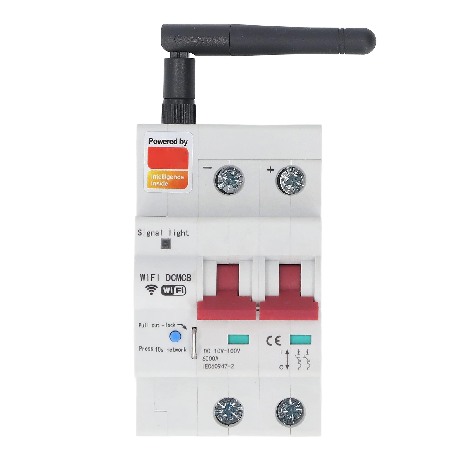 Smart DC Circuit Breaker 2P APP Control Voice Control WiFi Circuit Breaker with Safety Lock DC10-100V Smart Switch Circuit Breaker