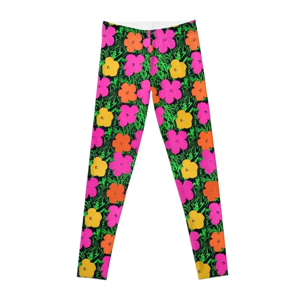 

Warhol Pop Art Flower Pattern Accessories Leggings Legging sport Sportswear woman gym workout shorts Womens Leggings