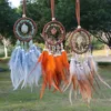 Natural Crystal Handmade Dream Catcher with Feathers Amethyst Citrine Lapis Lazuli Red Agate Raw Chip Stone Car Hanging Ornament 4