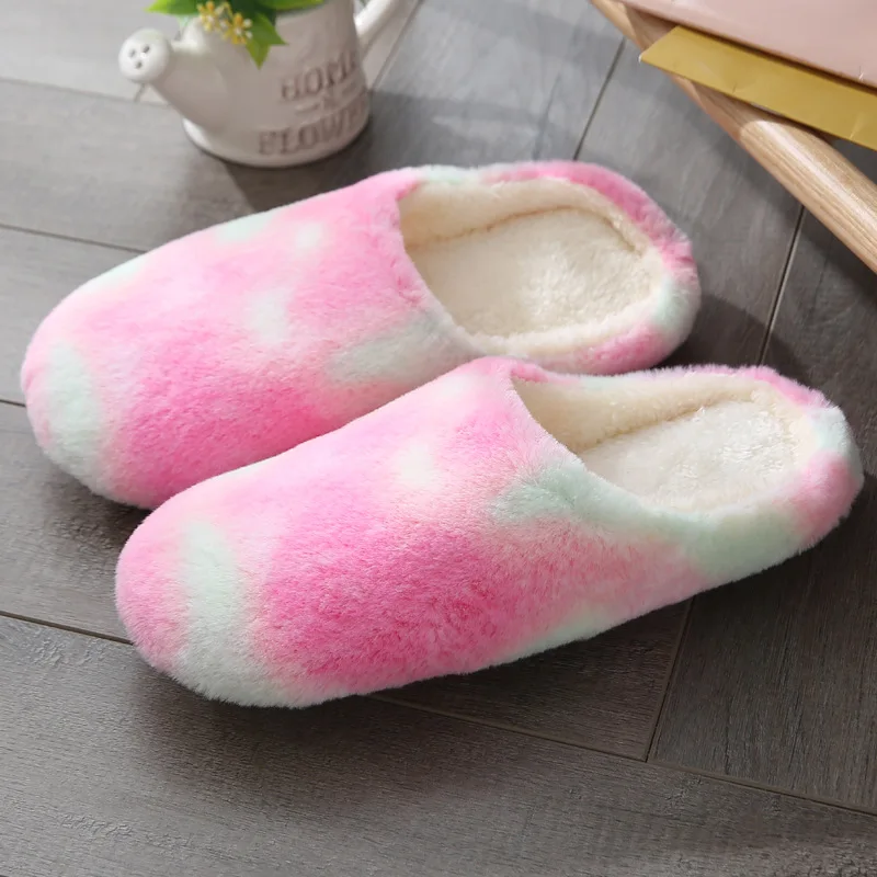 indoor and outdoor slippers Women Indoor Slippers Warm Plush Home Slipper Autumn Winter Shoes Woman House Flat Floor Soft Silent Slides for Bedroom indoor house slippers