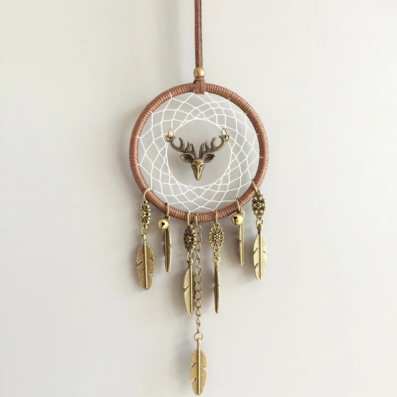 

Hanging Decoration Safe Journey Car Hanging Decoration Handmade Retro Weaving Dream Catcher Car Wind Chime Room Decor Aesthetic