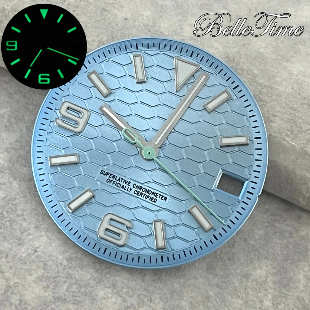 Honeycomb Green Luminous Dial for Watch Modification - 28.5mm