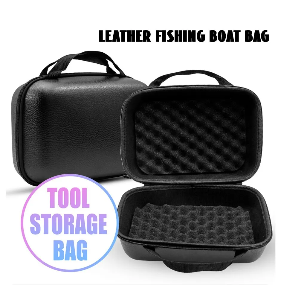 Fishing Reel Bag Case PU Hard Shell Portable Accessories Waterproof Storage  Bag