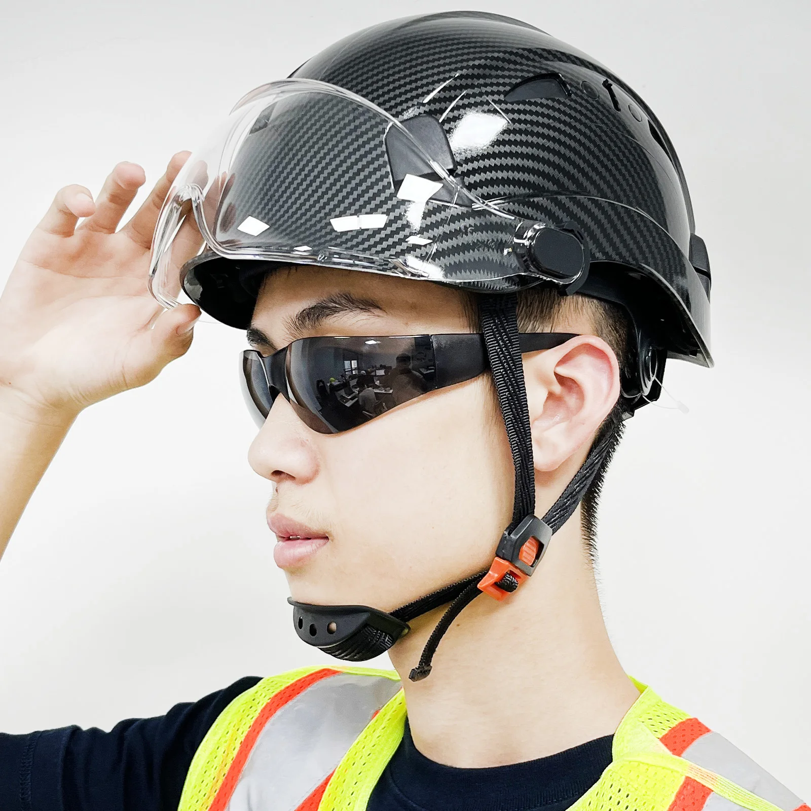Construction Work Helmet Safety  Safety Carbon Fiber Helmet - Safety Helmet  Visor - Aliexpress
