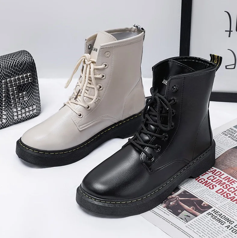 

Ankle Boots Women's Autumn Winter 2022 New Breathable Short Boots PU Women's Platform Shoes Knight Chimney Boots Thick Bottom