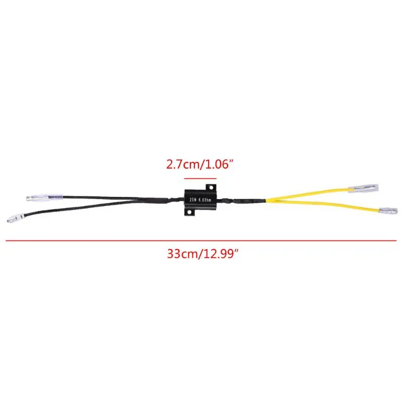 LED 부하 저항기 어댑터 25W 헤드라이트 안개등 깜박이는 하네스 디코더 2x