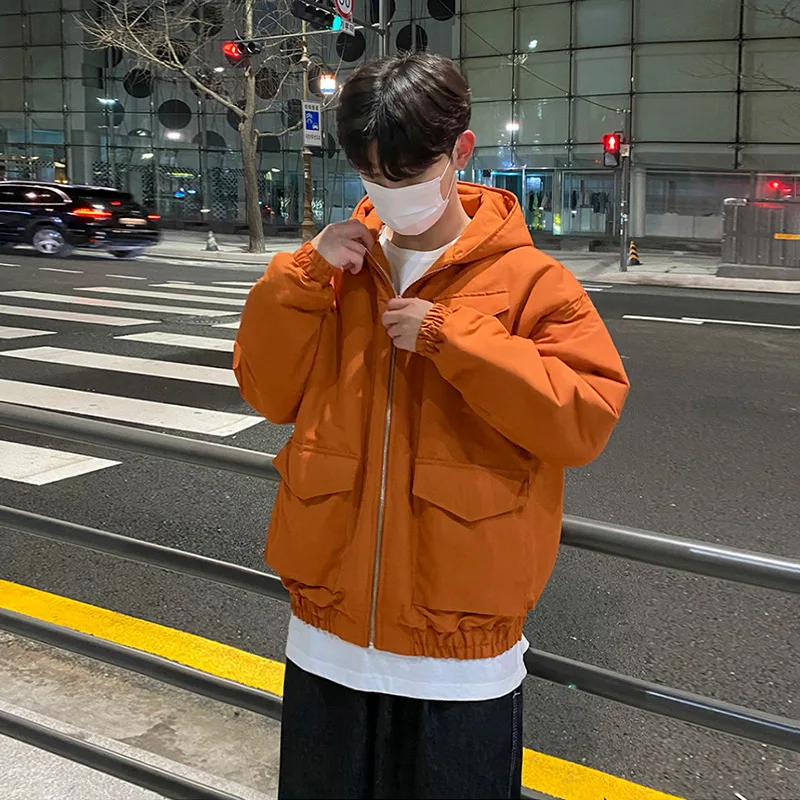 Cotton Coat Men's Winter Thickened New Cotton Coat Japanese Hooded Bread Coat Korean Version