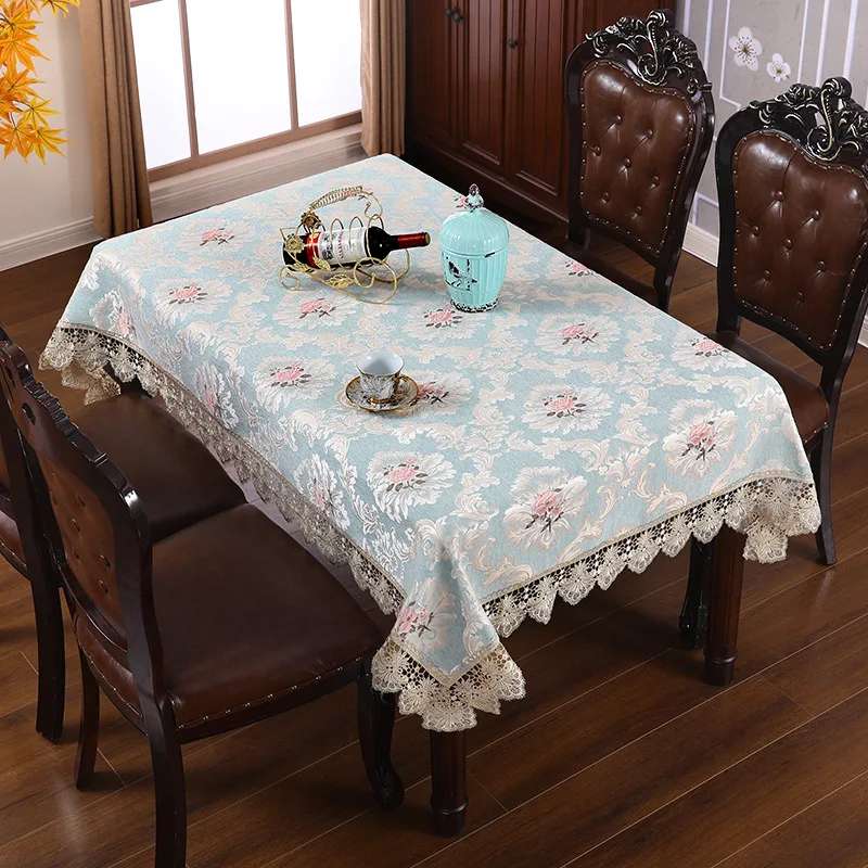 

Lace Embroidery Tablecloth Round Rectangular Coffee Table Waterproof Cloth Nordic Dinning Table Cover Wedding Table Skirt Decor