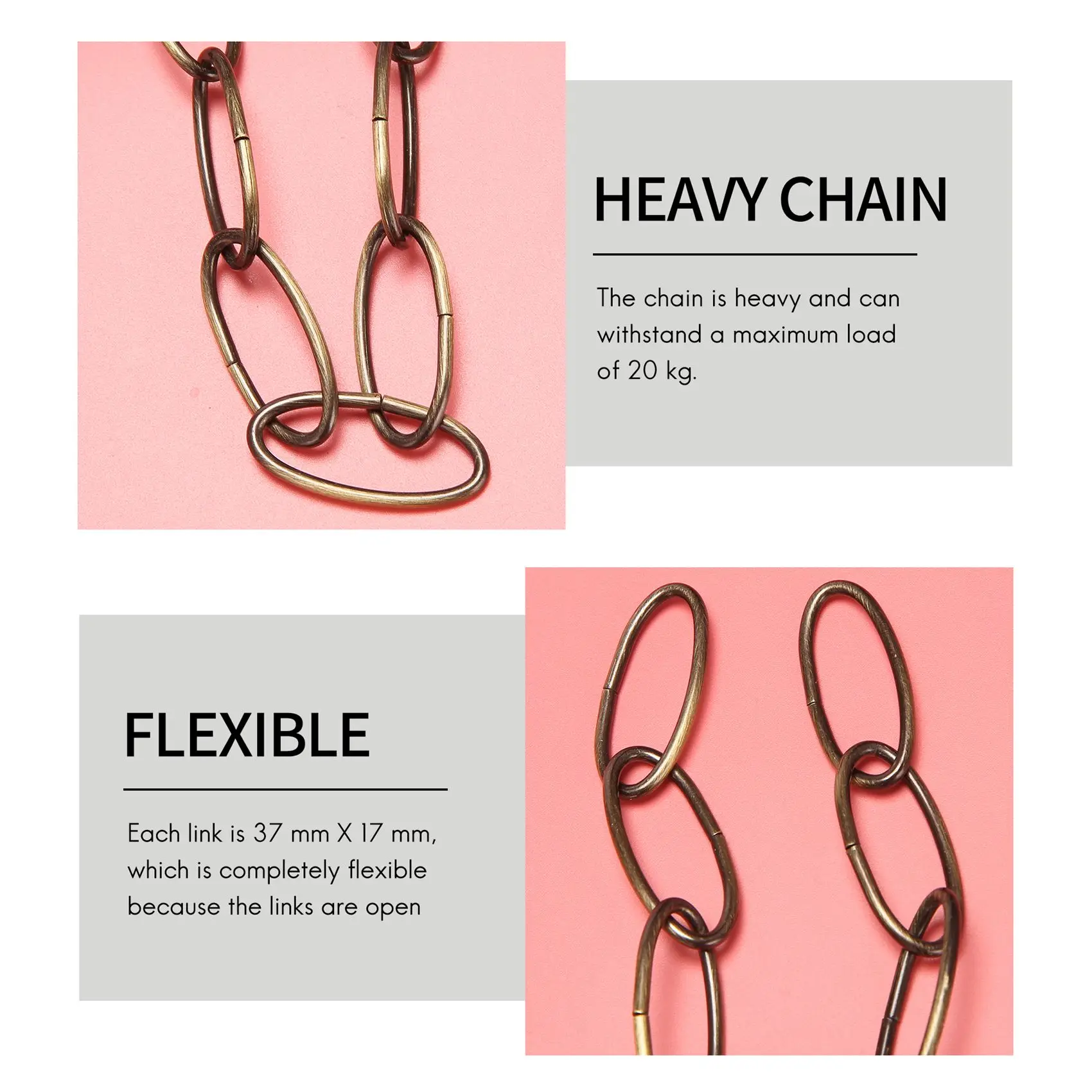 1M Heavy Duty Chain For Vintage Chandelier Hanging Lamp,Green bronze