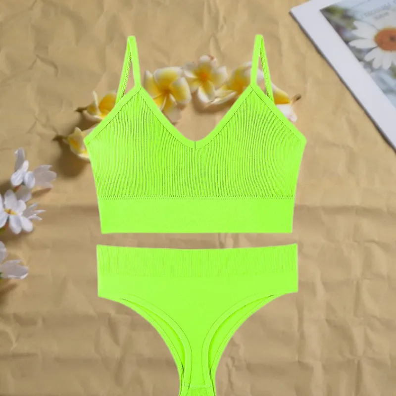 Naadloze damesondergoedset BH en strings Lingerie Lage taille slipje Push-up Bralette Sexy vrouwelijke vrouw kleding hieronder_voghion.com