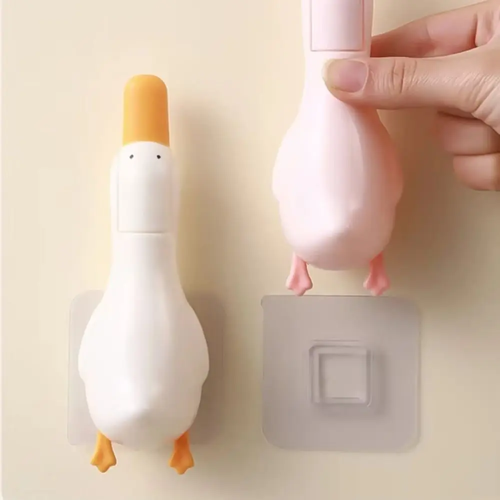다기능 오리 모양의 욕실 헤어 클립 2-in-1 재사용 가능한 싱크대 헤어 클립 벽걸이형 쓰레기통 클립 주방 싱크대 청소 도구