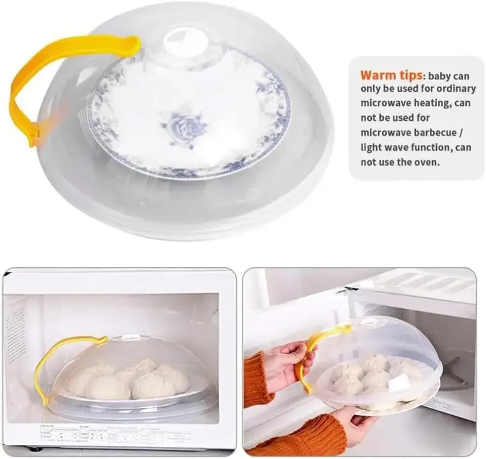 Universal Microwave Splash Proof Cover Adjustable Steam Vent Microwave Heating Transparent Cover Food Protective microwave cover