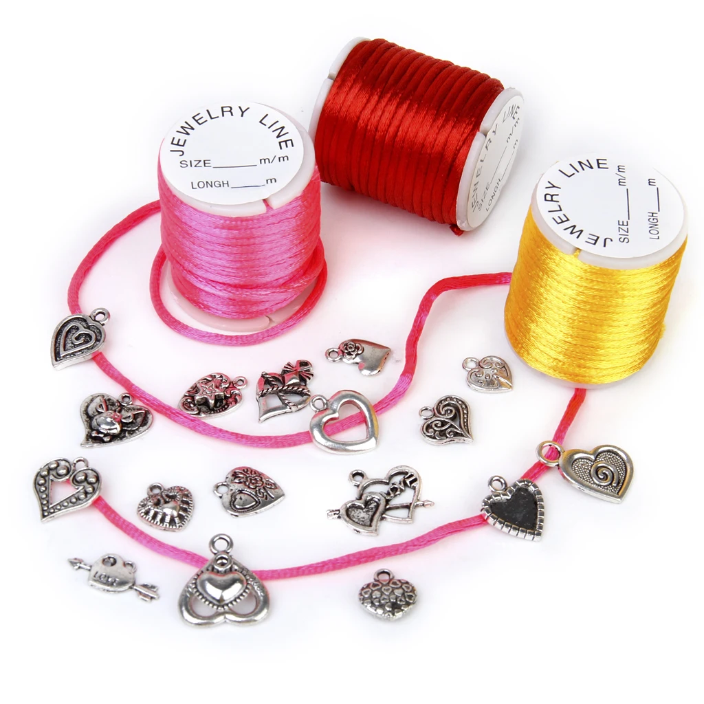 10 Colors Nylon Cord Kumihimo String Beading Jewelry Making 6/4m Colorful