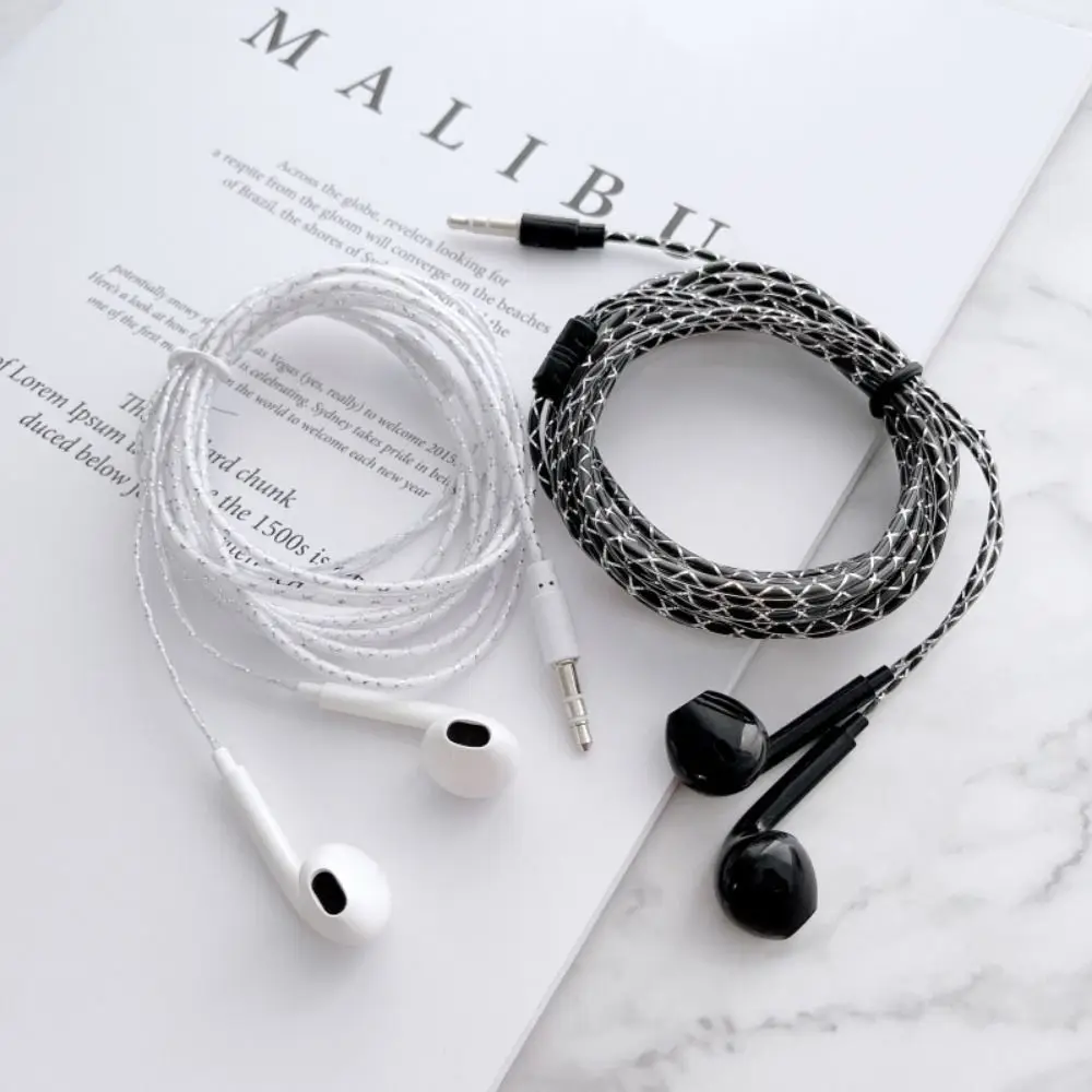 1Pcs 2m/3m Cable Length Wired Headset Monitoring Recording Black White Bass Earplugs 3.5mm Anchor Computer Game Live Headphone