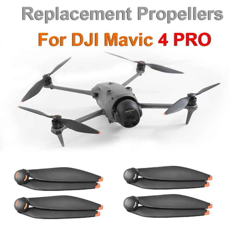 Hélices de remplacement DJI Mavic 4 Pro 1158F en orange, vues de dessus montrant les pales.