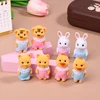 1Pairs Simulation Forest Animal Family Rabbit Cat Tiger Chick Figures Cartoon Ornament Doll Collectible Toys For Children Gifts 2