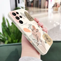 Abstract Plants Design Phone Case Cover for Galaxy Note 20 Ultra (White)