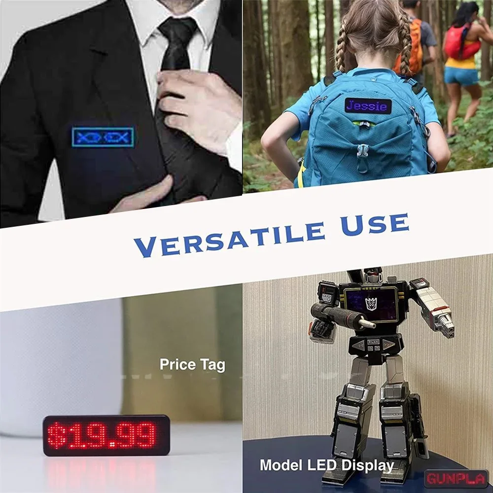 LED Message Board LED Display Board LED Fully New Bluetooth LED Name Badge DIY Programmable Scrolling Message Board Mini Display HD Text Digits Pattern Display 2347302 LED Fully New Bluetooth LED Name Badge DIY Programmable Scrolling Message Board Mini Display HD Text Digits Pattern Display