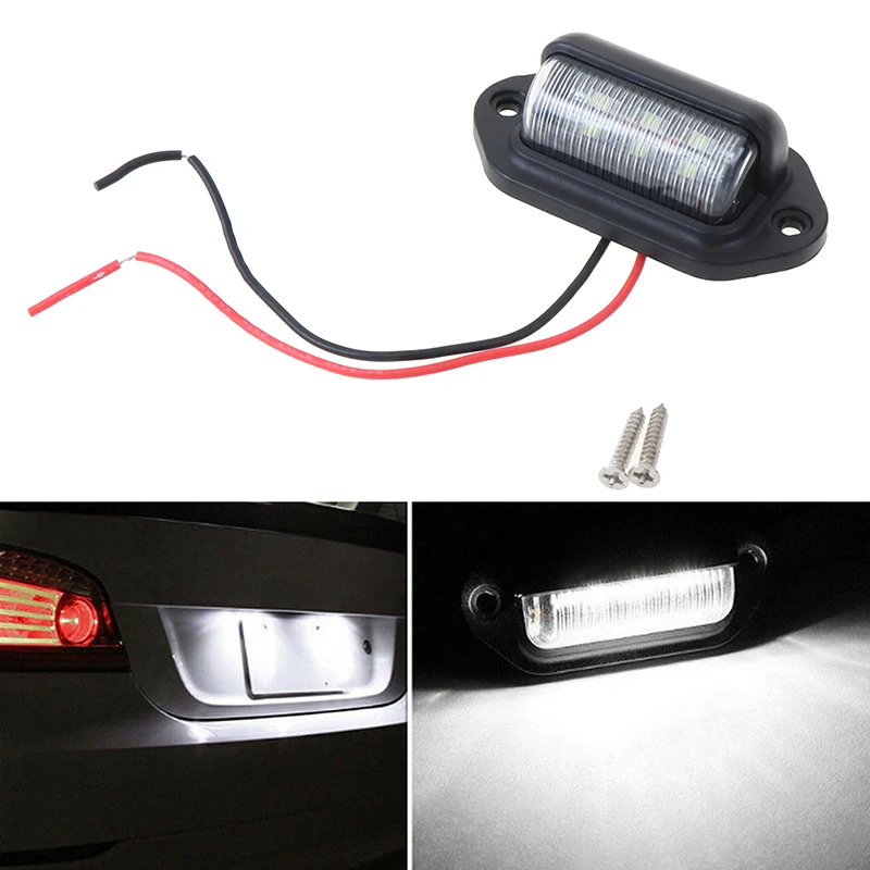

1Pc Waterproof 6 LED 12V License Plate Light Car Boat Truck Trailer Step Lamp