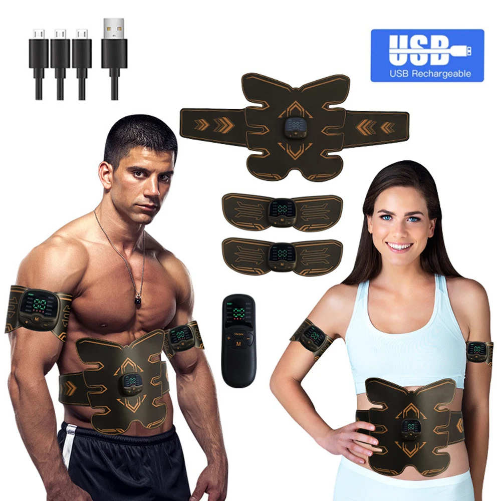 

EMS Muscle Stimulator ABS Trainer Abdominal Toning Belt Muscle Toner Body Arm Leg Belly Lose Weight Fat Burn Home Gym Fitness