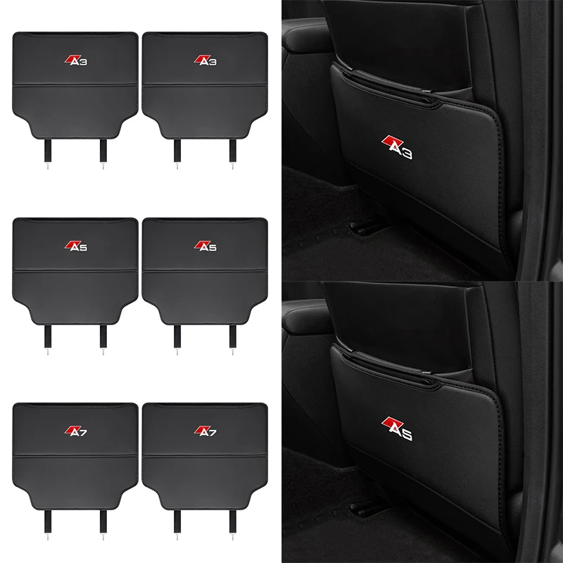 Pu Leather Car Seat Back Anti Kick Pad Mat Protector Cover Accessori Interni Auto Per Audi Sline A1 A3 A4 A5 A6 A7 Q3 Q5 Q7 Tt