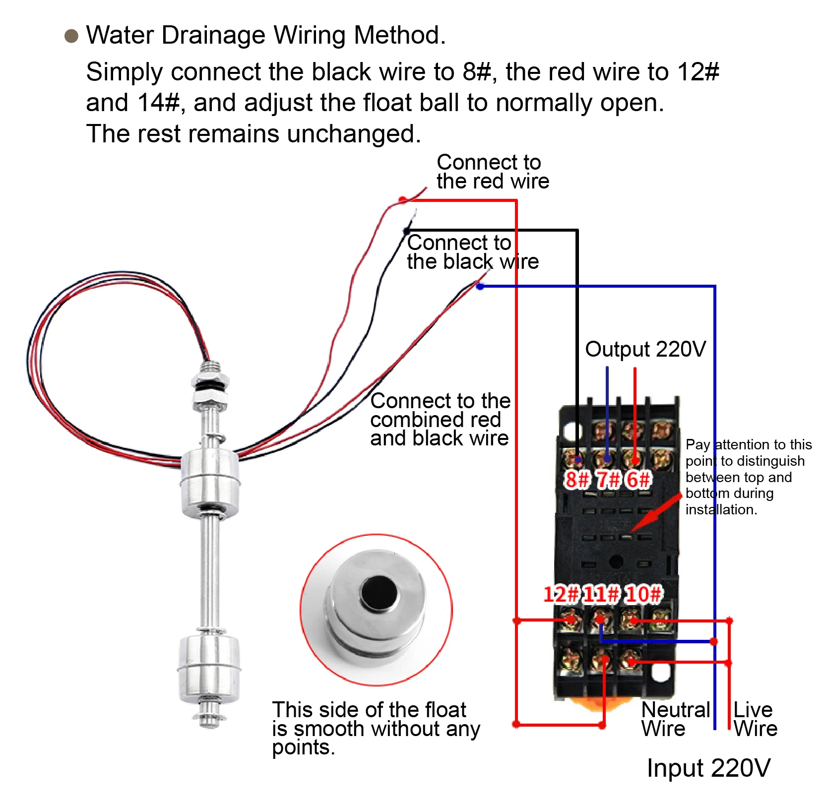 304 SS Double Ball Float Level Switch Liquid Level Controller High Low Water Lev