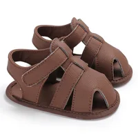 Infant Fashion PU Leather First Walkers Baby Boys Formal Shoes Newborn Breathable Sandals Kids Toddler Anti-Slip Soft Sole Shoes 5