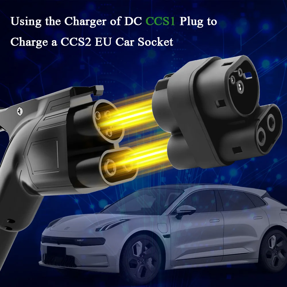 250A CCS1 To CCS2 EV Charging Adapter Fast Charging CCS1 On Public Station For Electric Vehicle Cars