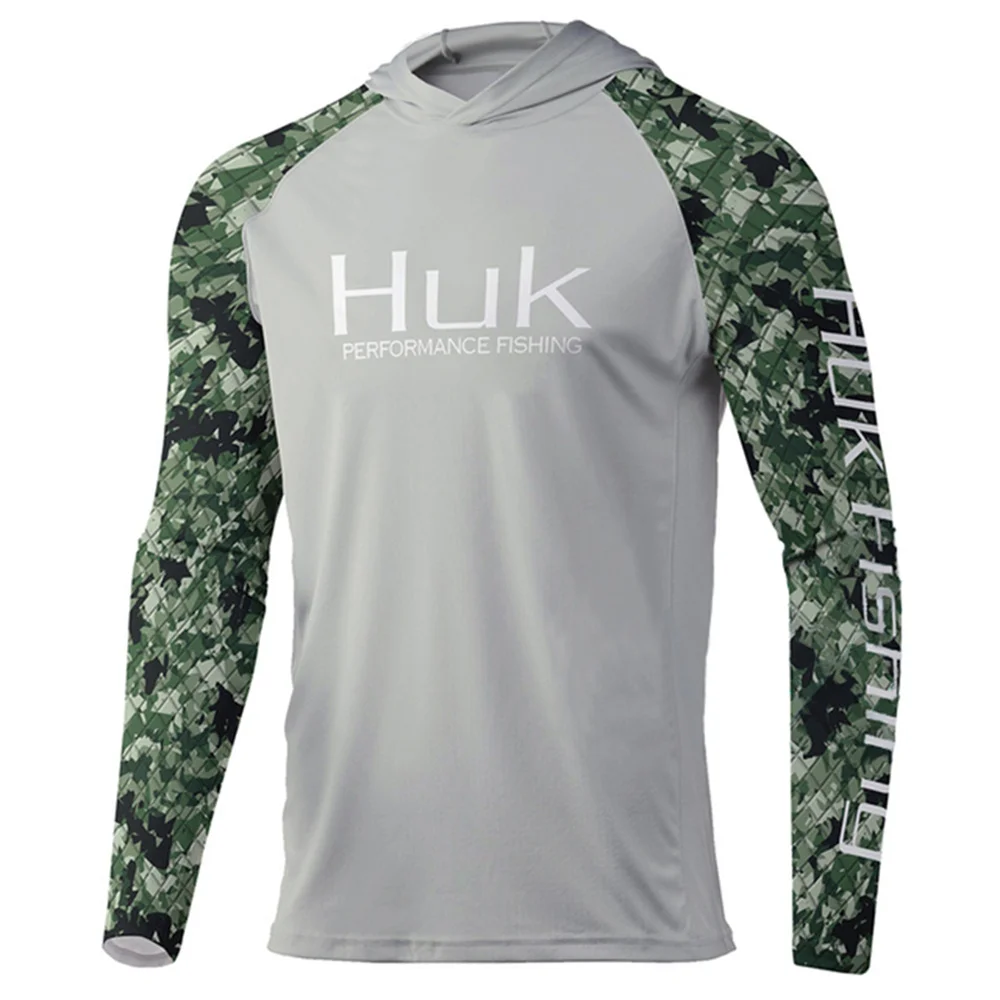 Huk Fishing Hoodie Shirts Long Sleeve Quick Dry Sweatshirt Summer Breathable UV Fishing Clothing