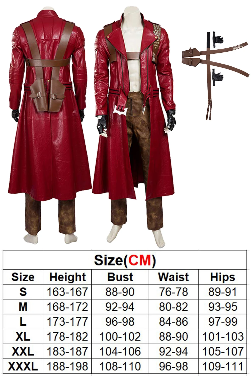 Devil May Cry Dante Cosplay Custome Outfit Red Windbreaker Pants