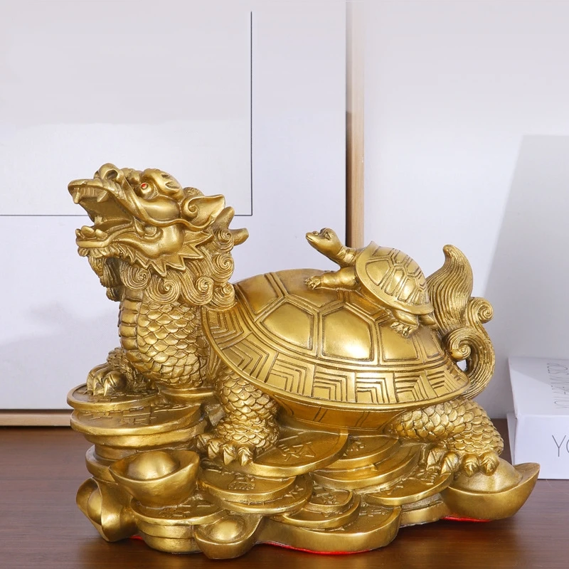 China fengshui brass dragon turtle Tortoise wealth lucky