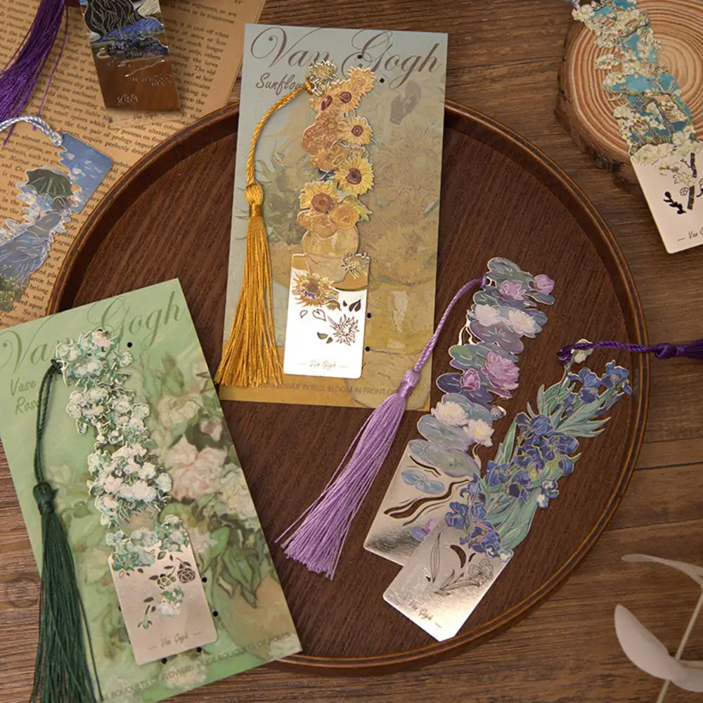 Bookmark Floral Painting Metal Aesthetic Retro Hollow Book Accessorie