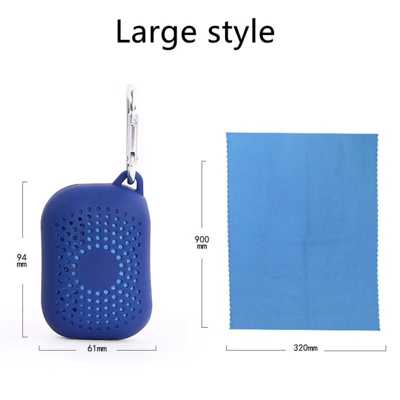 Travel New Sport Products Microfiber Pocket Size Gym Sport Towel Quick Dry With Silicone Box