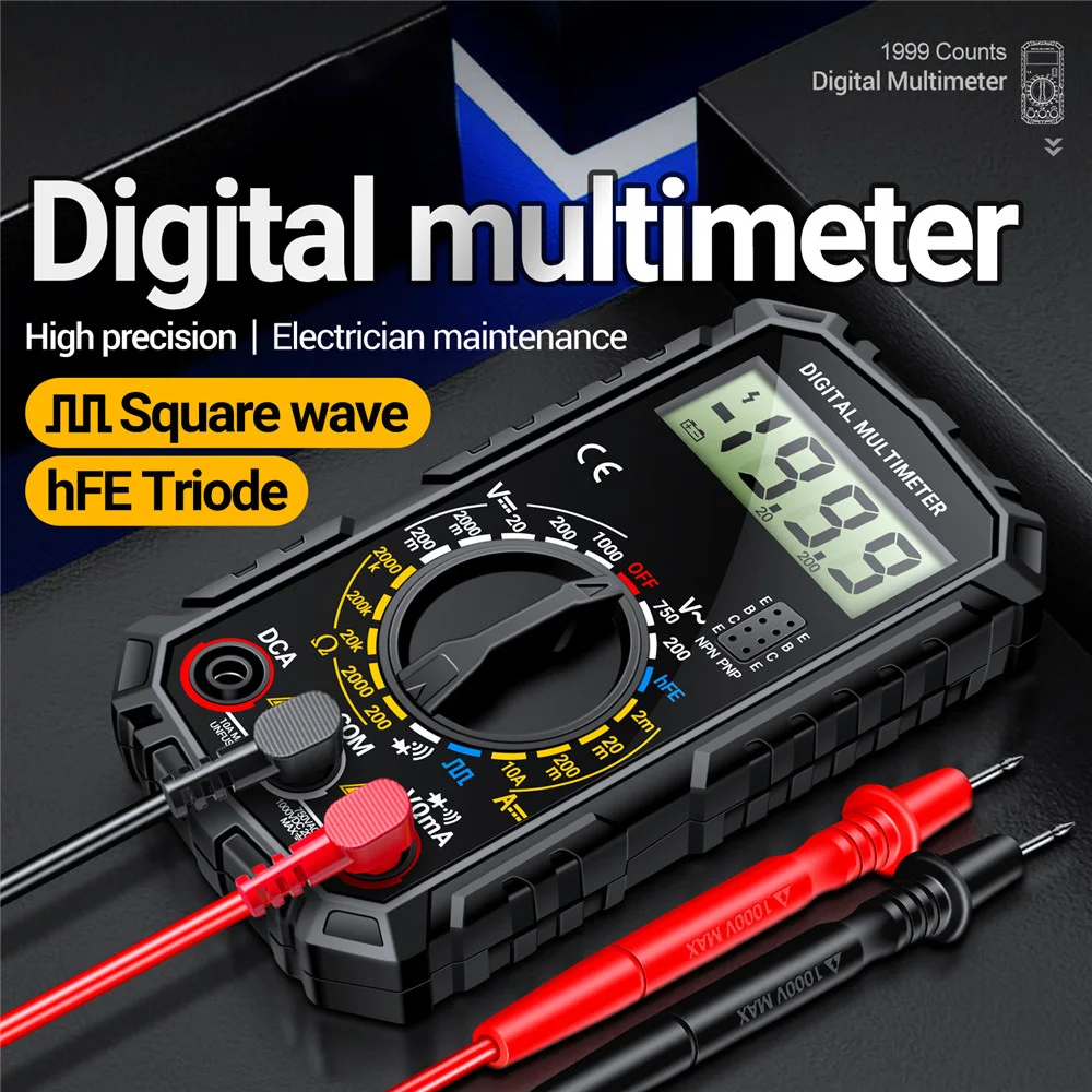 SZ308 Digital Multimeter Voltage Resistance Meter AC/DC Voltage Current Tester Voltmeter Ammeter LCD Backlight Tester Digital Multimeter Multimeter Tester Voltage Meter Tester