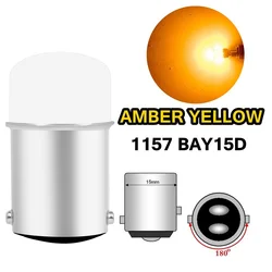 4PCS LED Car Light Bulbs - Brake, Reverse, and Turn Signal Lamps, 12V (1157  BAY15D  Yellow)