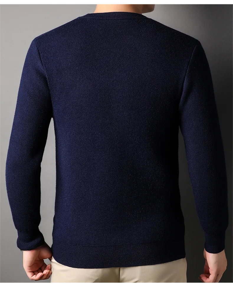 Autumn Winter Male Round Neck Solid Color Sweater Hombre Slim Simple All-match Bottoming Knitting Top Men Casual Fashion Jumpers