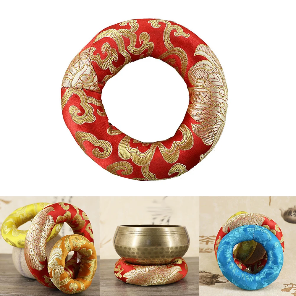 

Cushion Pillow For Tibetan Singing Bowl In Nepal Style Bowl Cushion Buddha Sound Pad Silk Brocade Bringing Luck Satisfaction