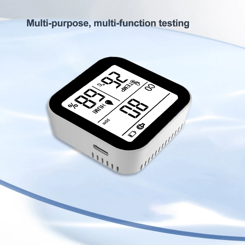 3-in-1 CO Temp Humidity Detector Alarm Function Carbon Monoxide Tester Carbon Monoxide Alarm for Camping Travel Car RV Vehicle