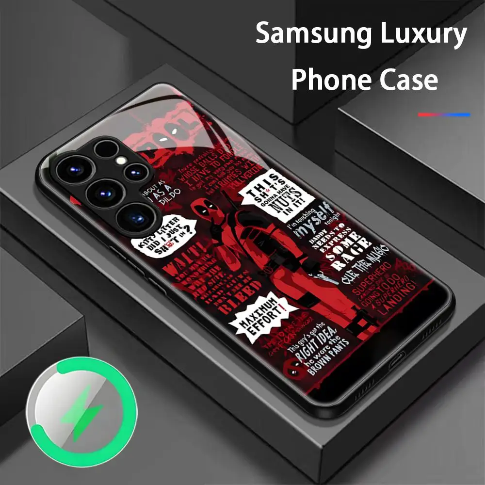 Sleek Magnetic Glass Hero Phone Case with Cool D-Dead PoolES Design