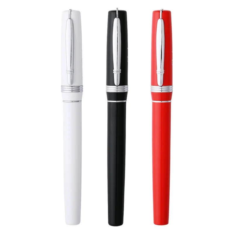 Duke P06 Metal Red/Black/White Refillable Roller Ball Pen Silver Trim Professional Office Stationery Writing Tool