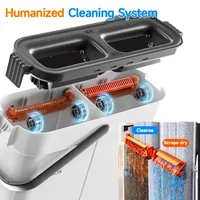 JOYBOS หมุนมือฟรีแบนบาร์เรล 33 ซม.Mop ถัง 360 ระบบทําความสะอาดที่สมบูรณ์แบบ Dual Chamber ล้างทําความสะอาดได้ชั้น House Mops 2