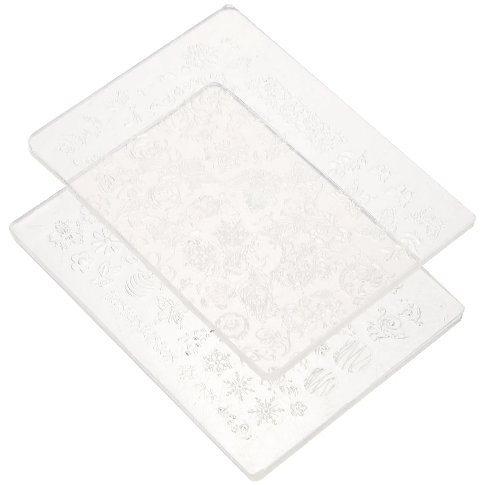 

2 Pieces Nail Decor Template Silicone Spa Salon Manicure Template Stencil